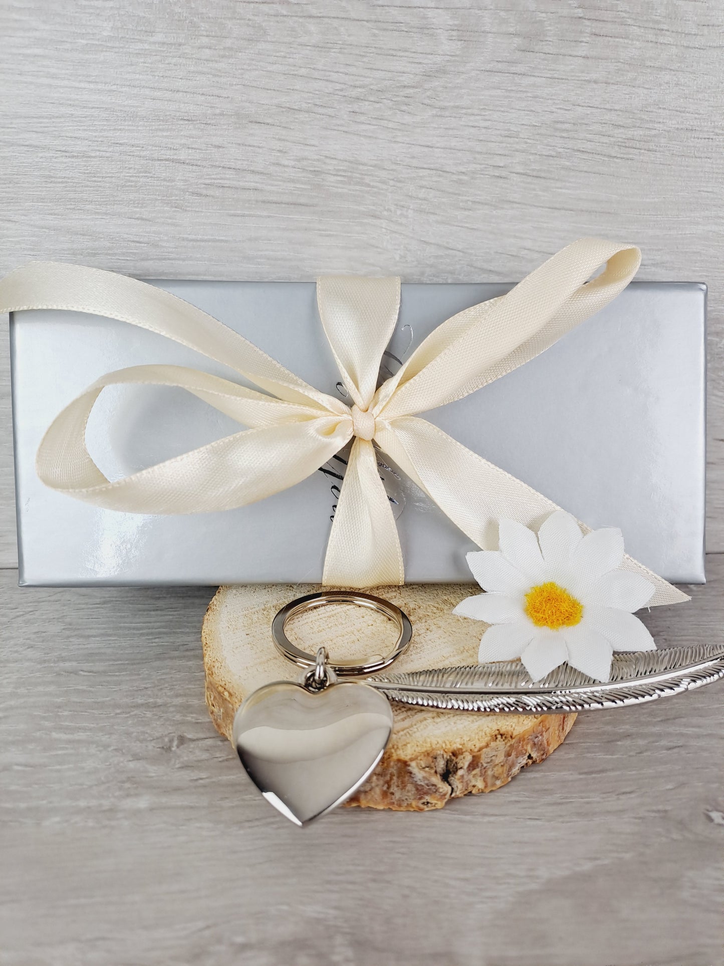 Handwriting Keyring Angel Wing Feather Design