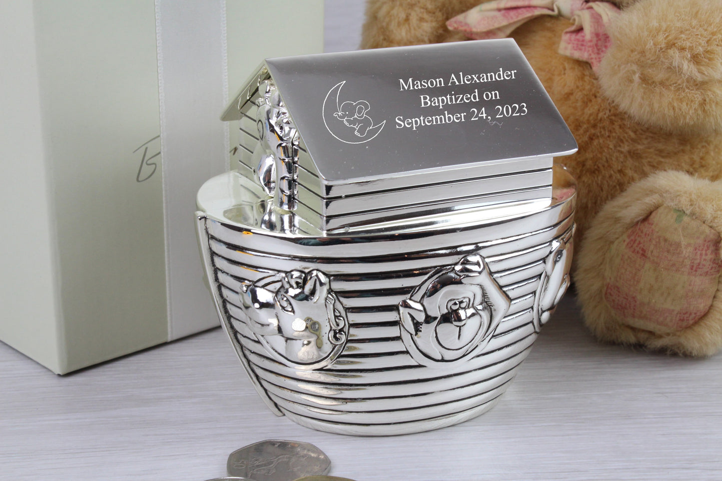 Personalised Noah's Ark Money Box