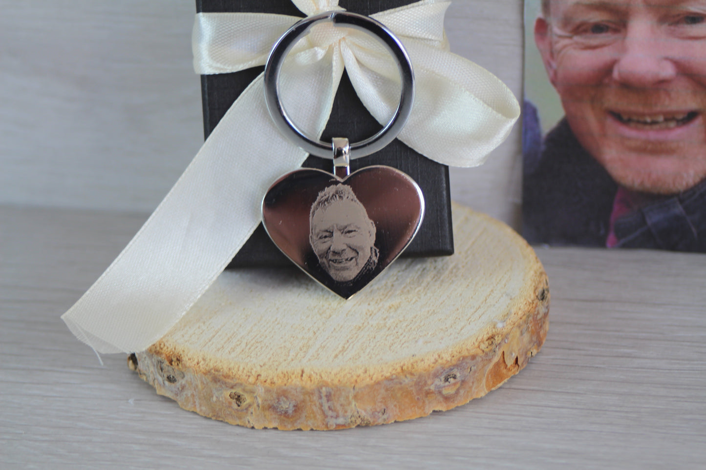 Handwriting Keyring Heart, Personalised Photo and Text Keychain, Anniversary Gift, Valentine's Mother's Day gift
