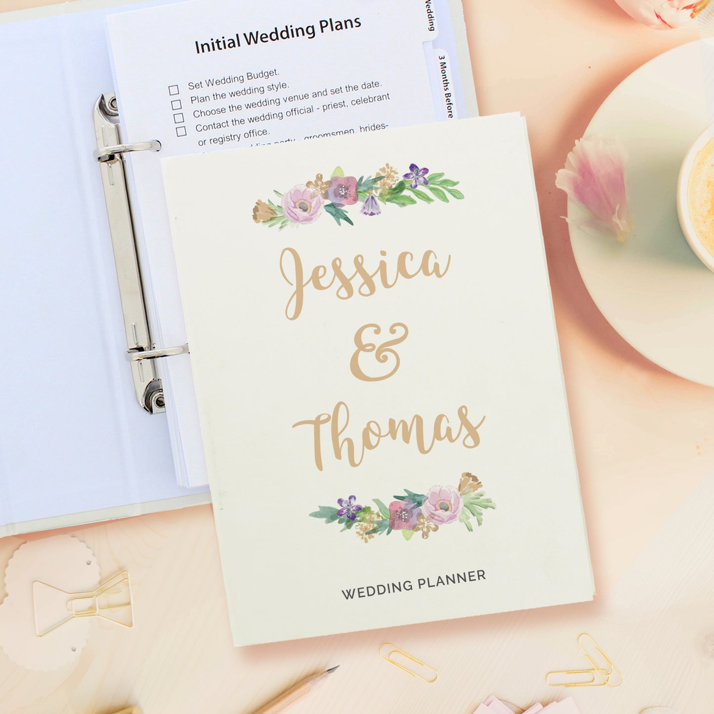 Personalised Floral Wedding Planner Engagement Gift