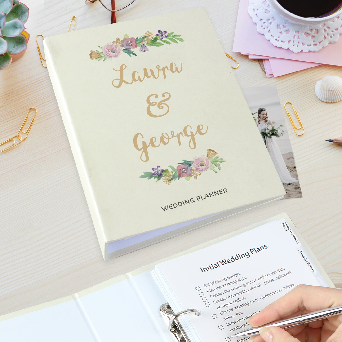 Personalised Floral Wedding Planner Engagement Gift