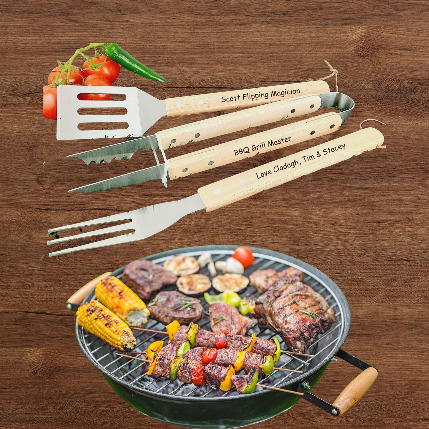 Personalised BBQ Tools Set