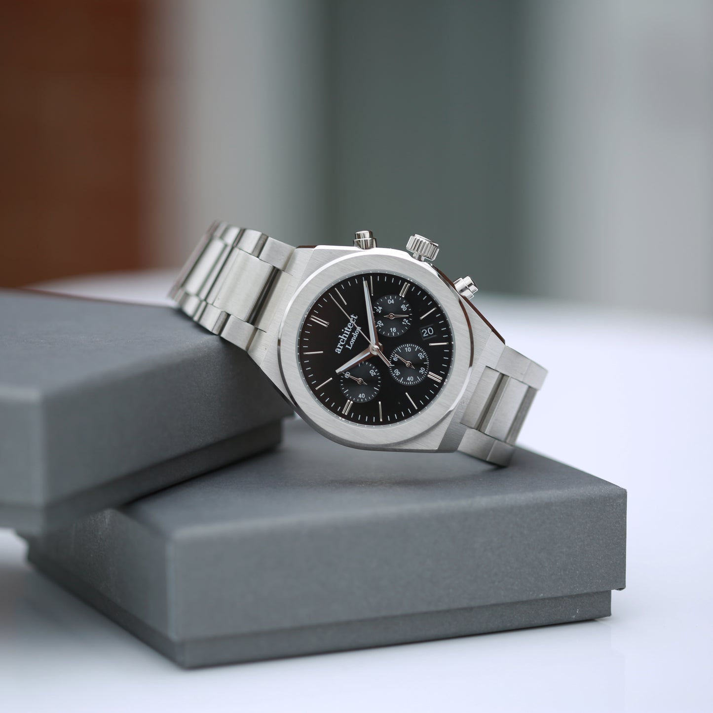 Men's Watch Handwriting Engraving Black Face - Architect Orbix Black Face