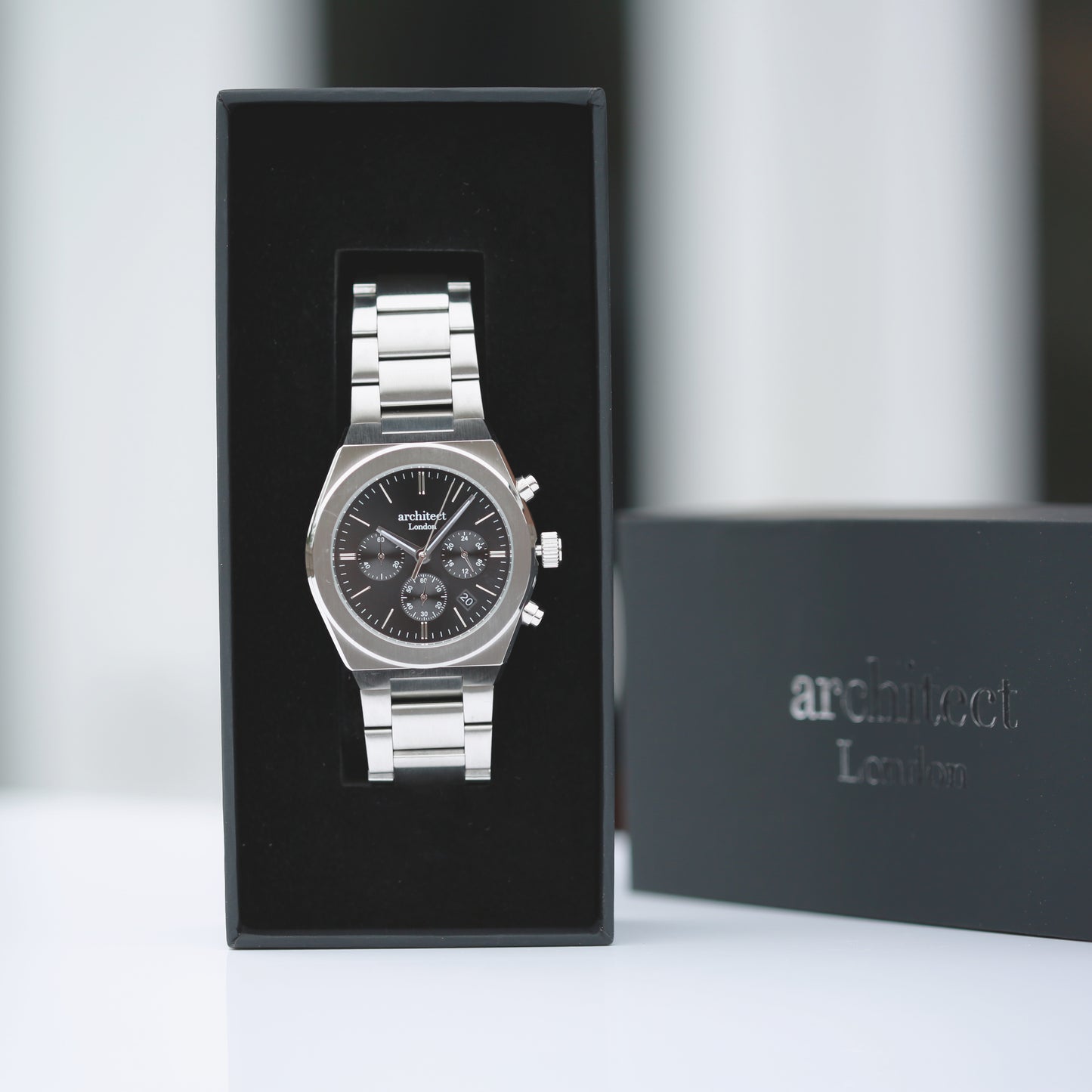 Men's Watch Handwriting Engraving Black Face - Architect Orbix Black Face