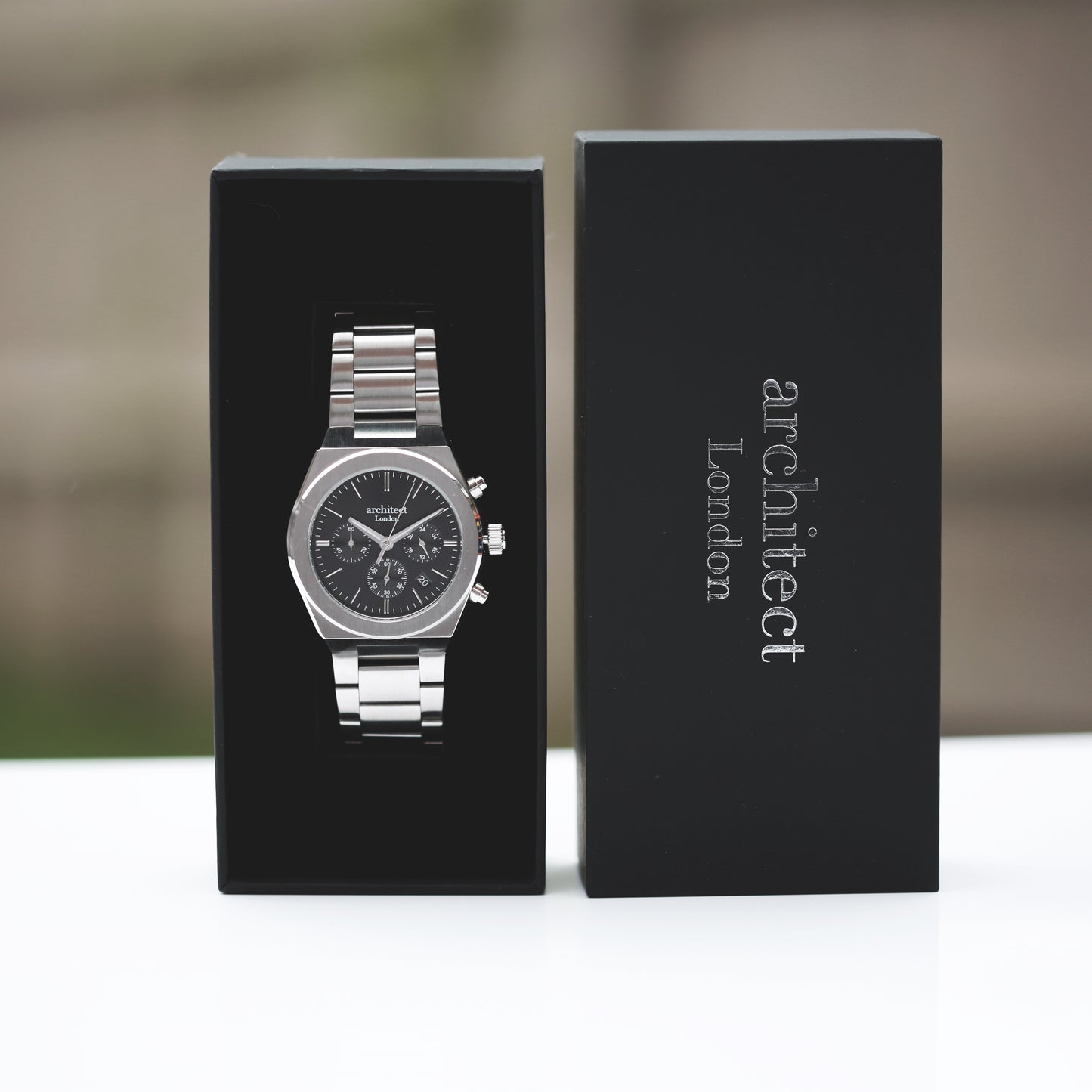 Men's Watch Handwriting Engraving Black Face - Architect Orbix Black Face