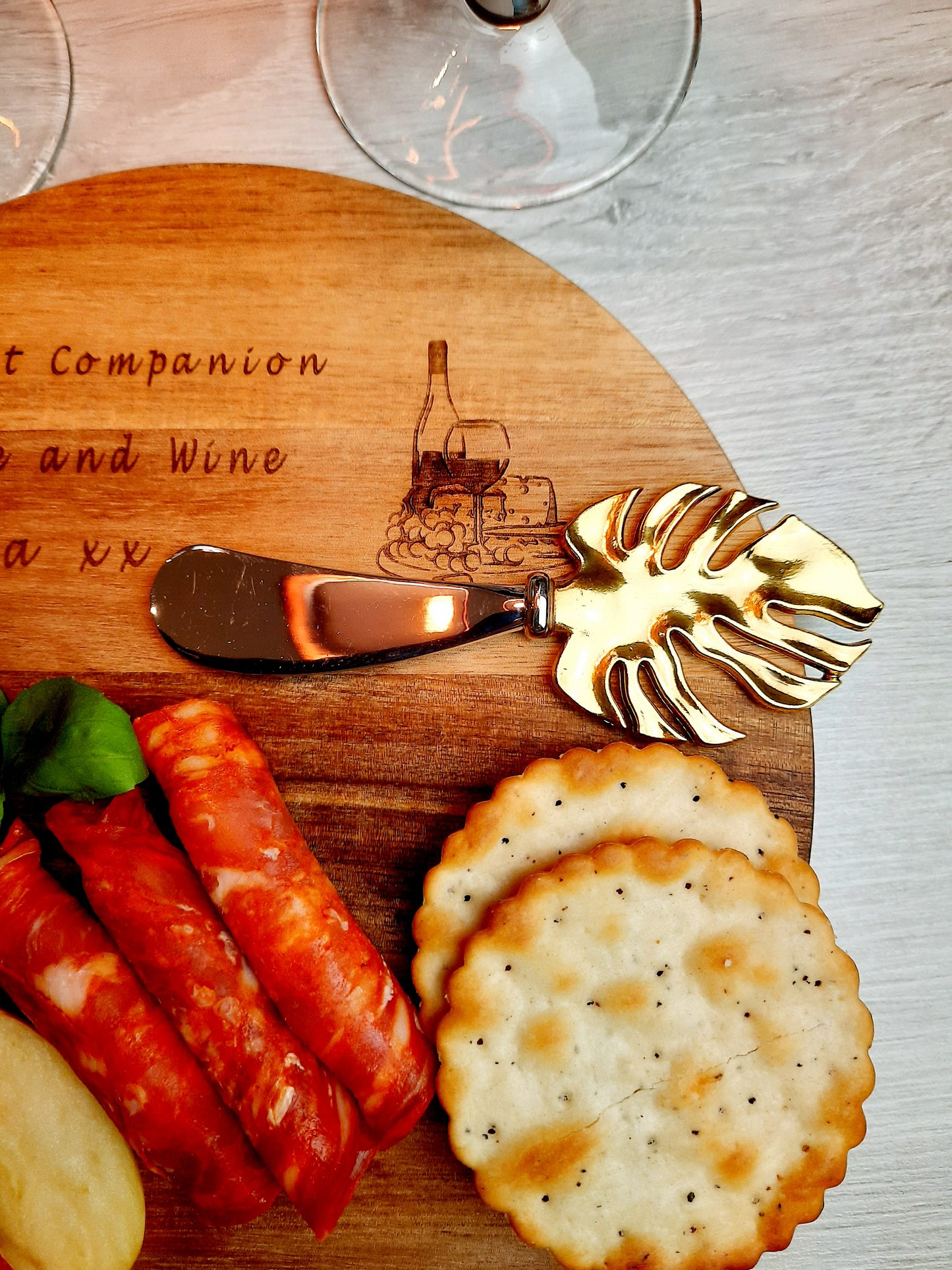Personalised Chopping Board and Cork Screw