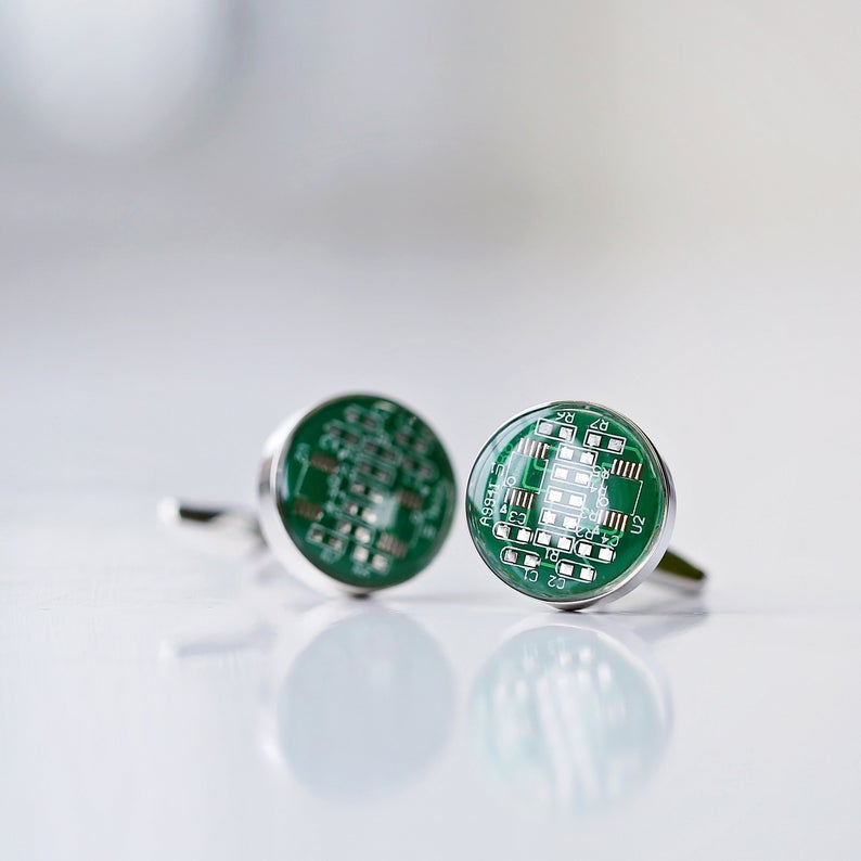 Personalised Engraved Circuit board Cufflinks