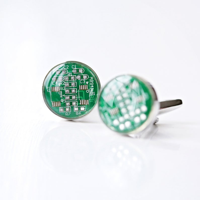 Personalised Engraved Circuit board Cufflinks