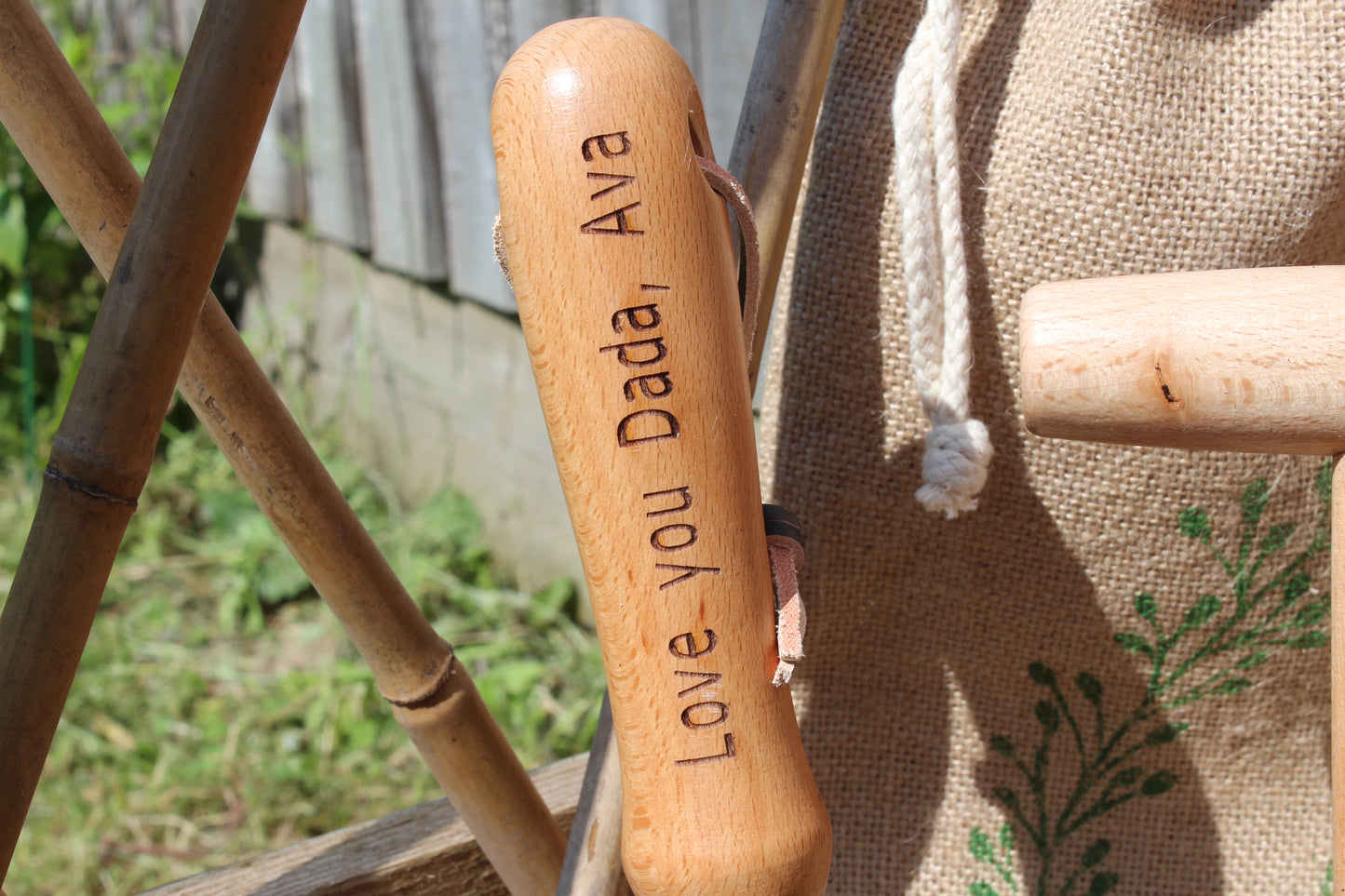Personalised Garden Tools Gift Set Trowel Fork Dibber Jute Bag