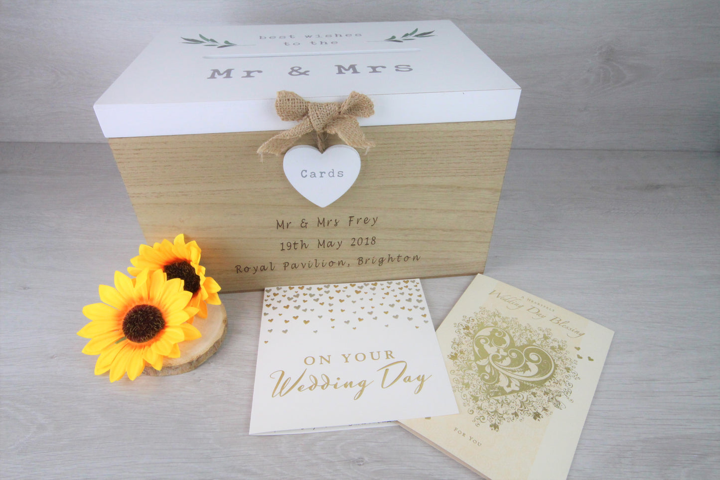 Personalised Wedding Card Box, Engraved Wedding Post Box, Wedding or Engagement Gifts