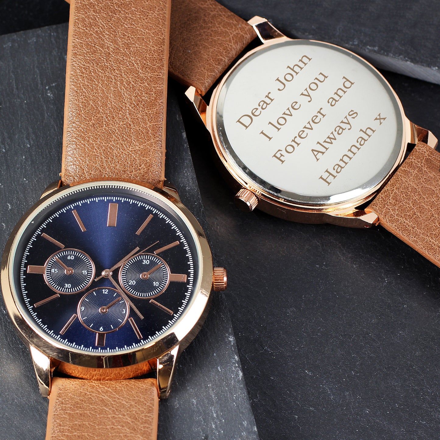 Personalised Rose Gold Men's Wrist Watch Father's Day Birthday Gift Ideas for Men