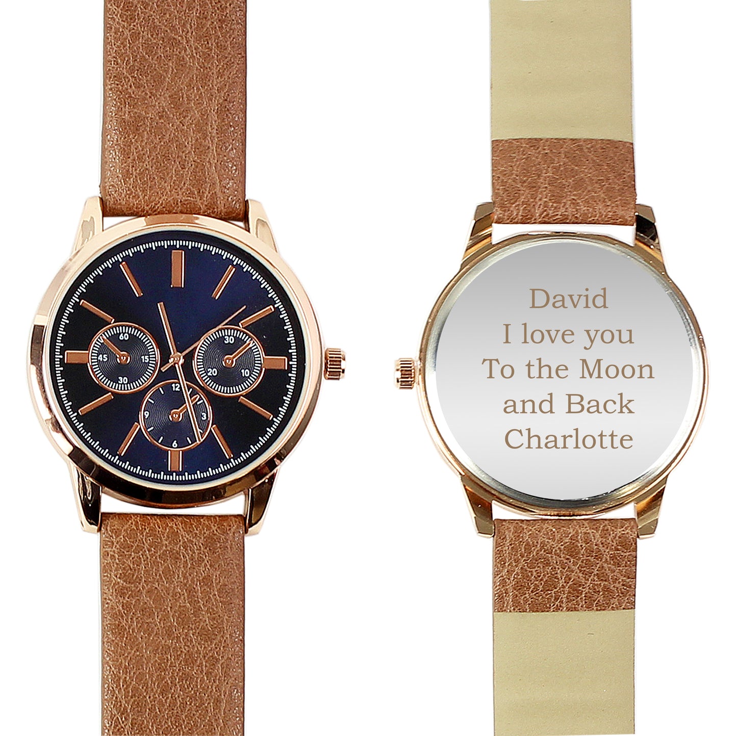 Personalised Rose Gold Men's Wrist Watch Father's Day Birthday Gift Ideas for Men