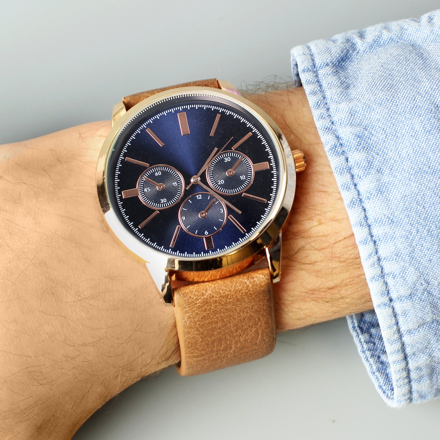 Personalised Rose Gold Men's Wrist Watch Father's Day Birthday Gift Ideas for Men