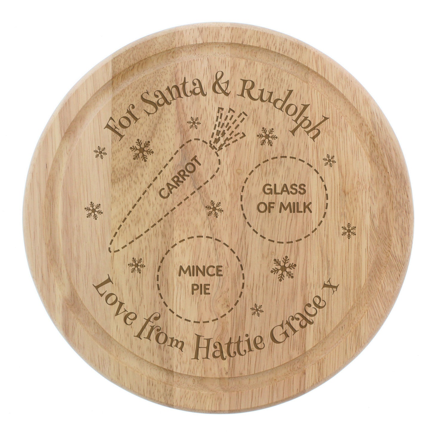 Personalised Christmas Eve Santa and Rudolph Treat Board