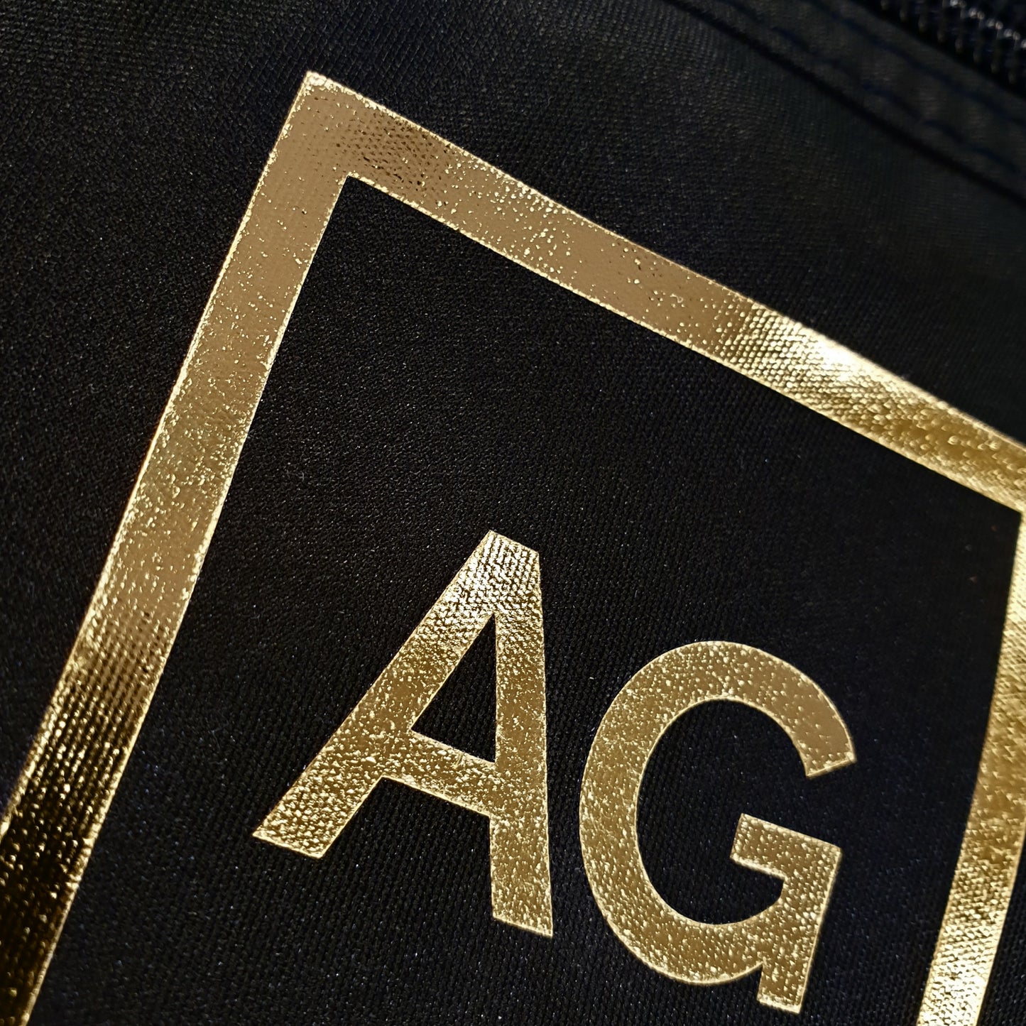 Personalised Gold Initials Black Wash Bag
