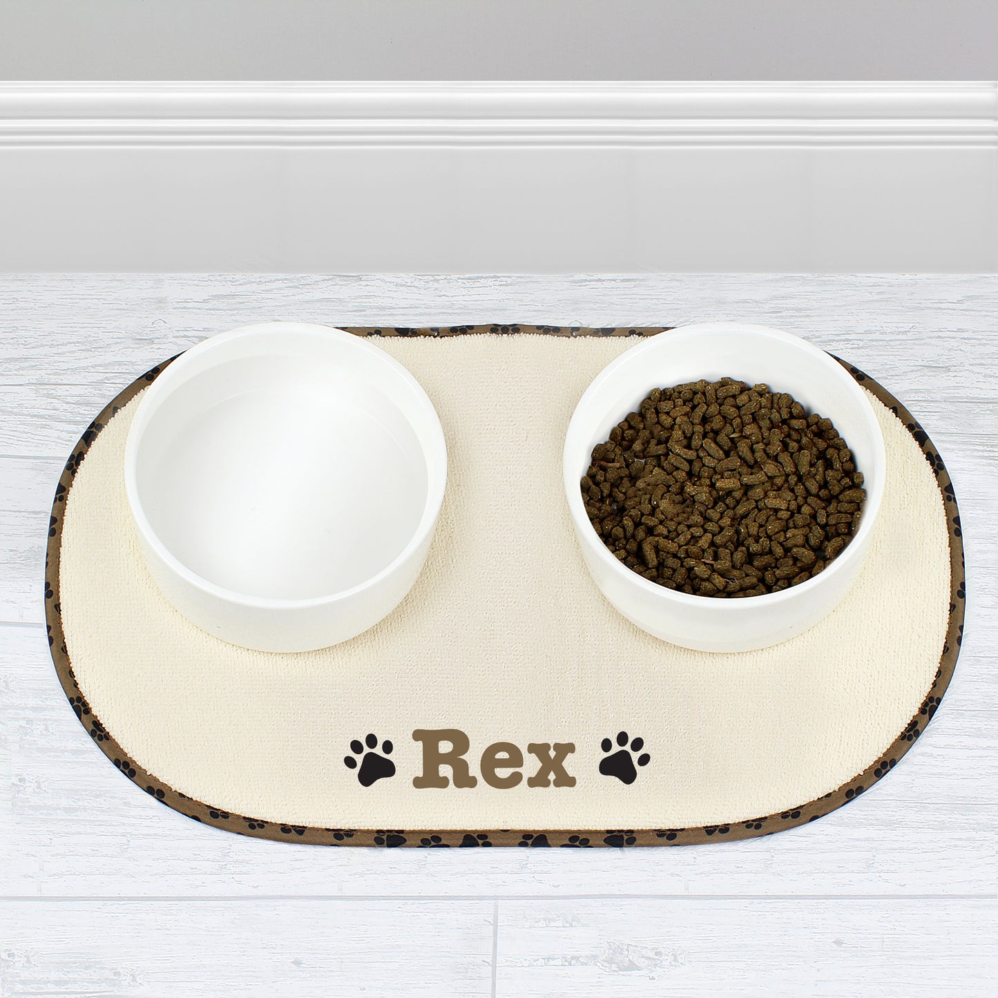 Personalised Brown Paw Print Pet Tray