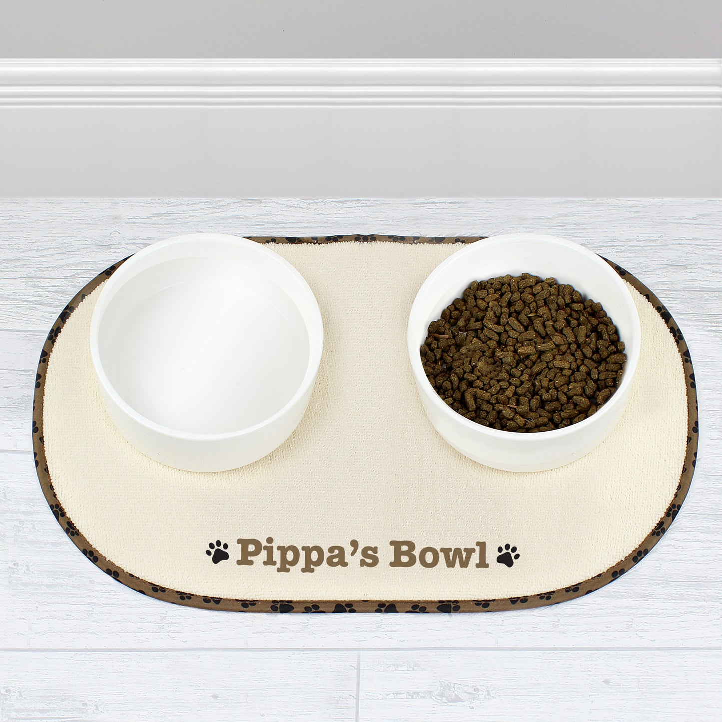 Personalised Brown Paw Print Pet Tray
