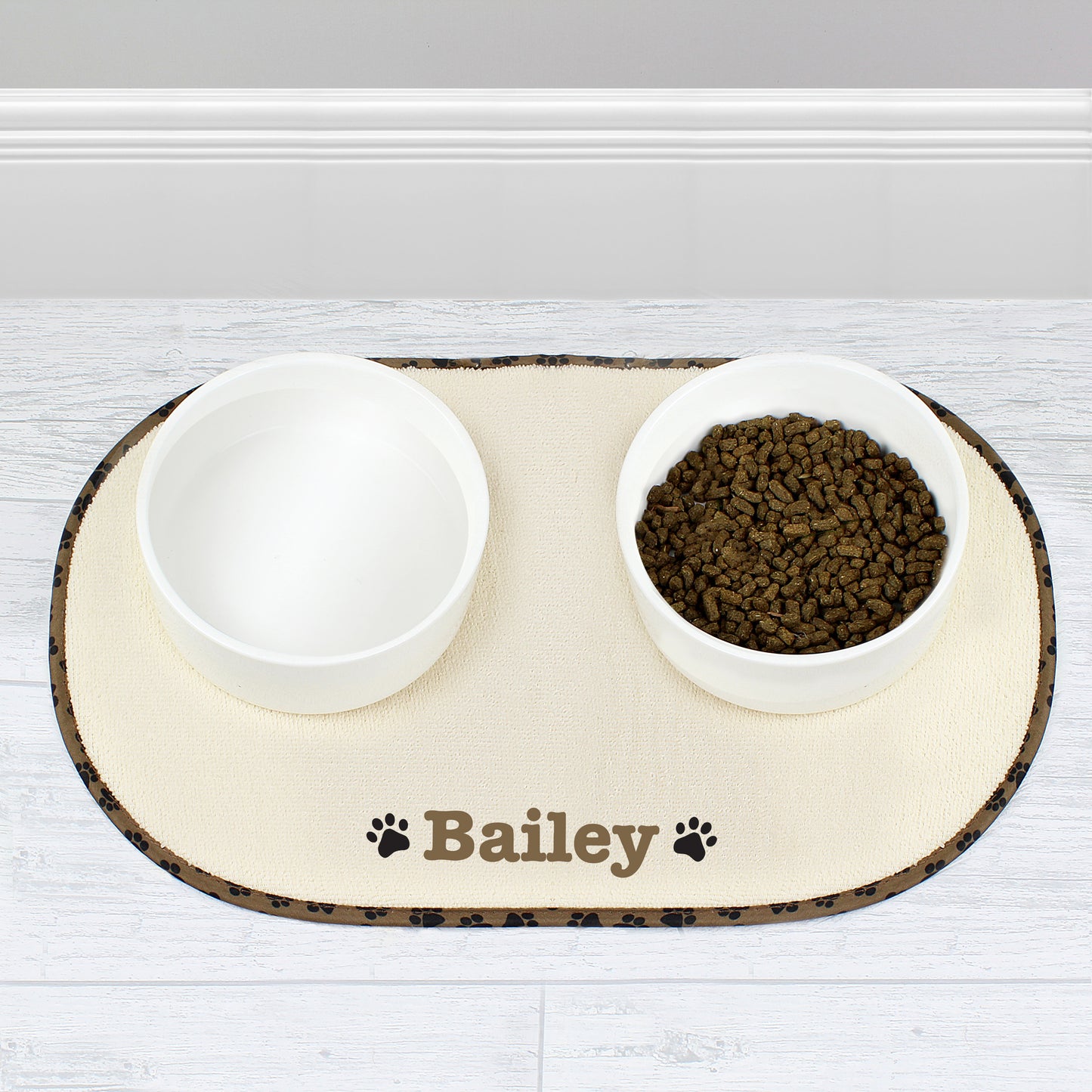 Personalised Brown Paw Print Pet Tray