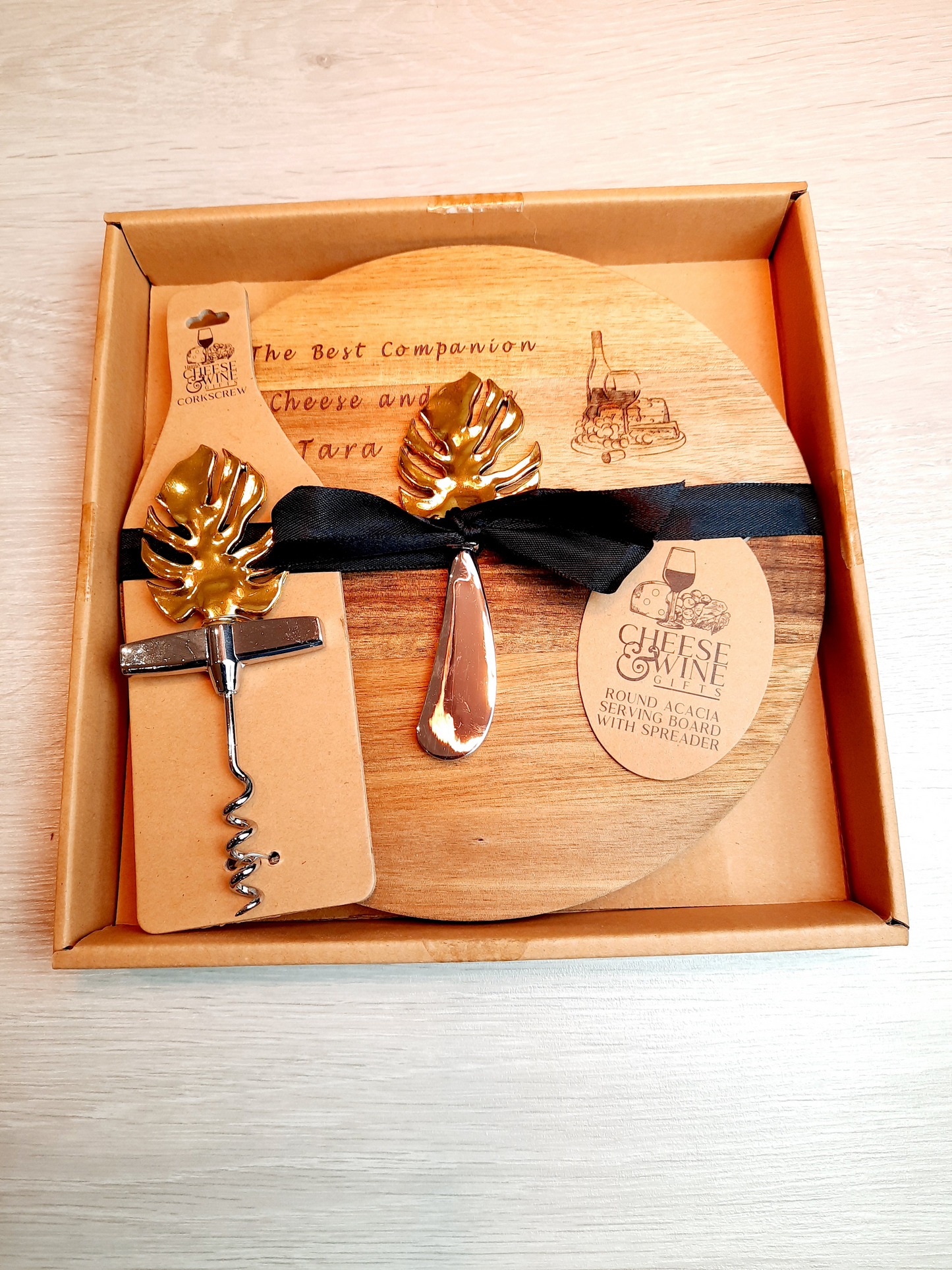 Personalised Chopping Board and Cork Screw