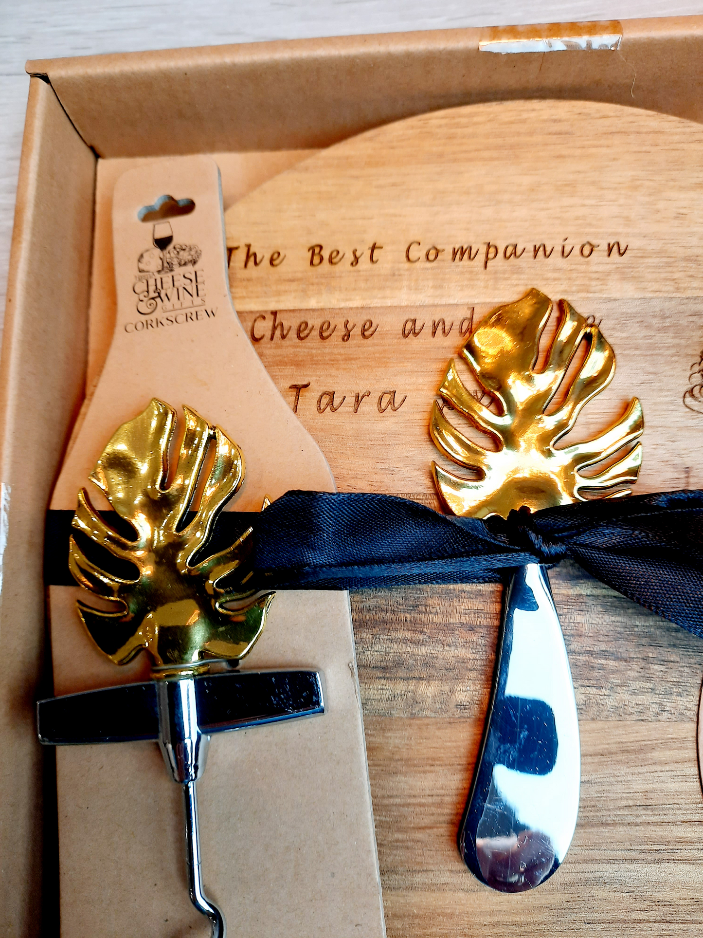 Personalised Chopping Board and Cork Screw