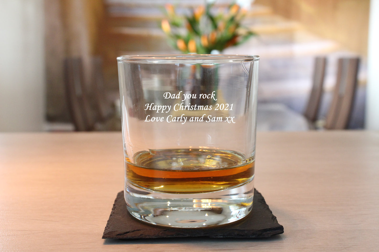 Personalised Whiskey Tumbler & Slate Coaster Gift Set