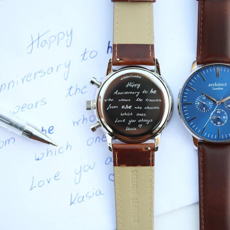 Own Handwriting Men's Watch Blue Face - Architect Motivator