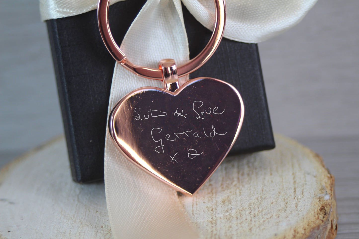Handwriting Keyring Heart, Personalised Photo and Text Keychain, Anniversary Gift, Valentine's Mother's Day gift