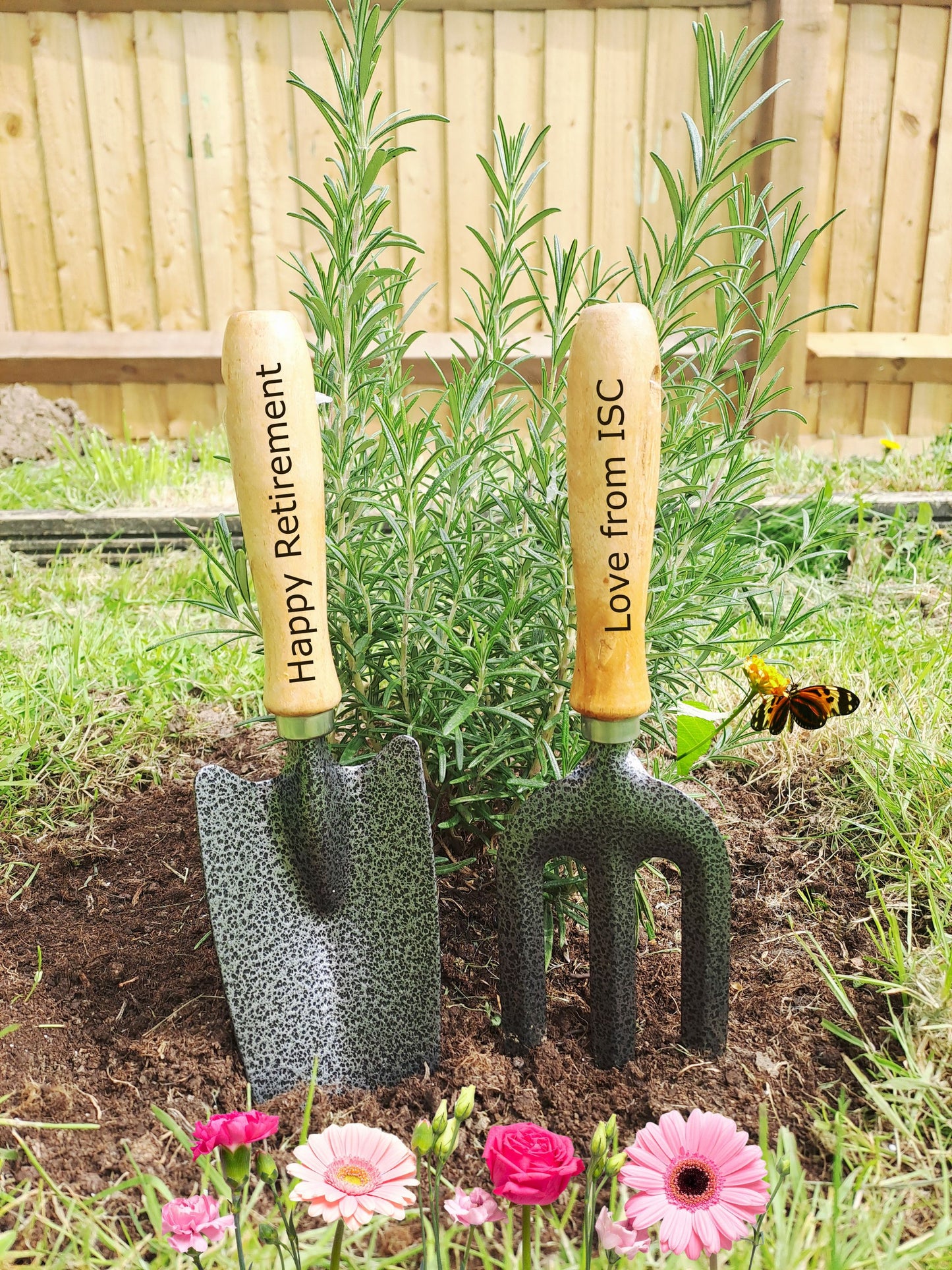 Personalised Garden Tools, Engraved Gardening Gift Set Trowel Fork, Father's Day, Retirement, Allotment Gift Ideas