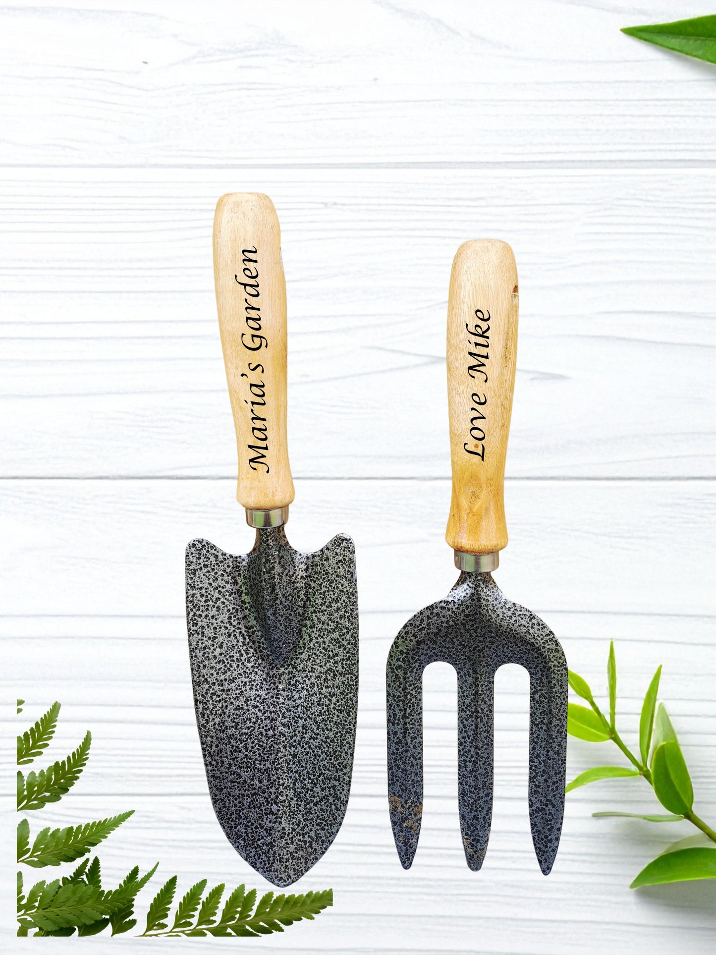 Personalised Garden Tools, Engraved Gardening Gift Set Trowel Fork, Father's Day, Retirement, Allotment Gift Ideas