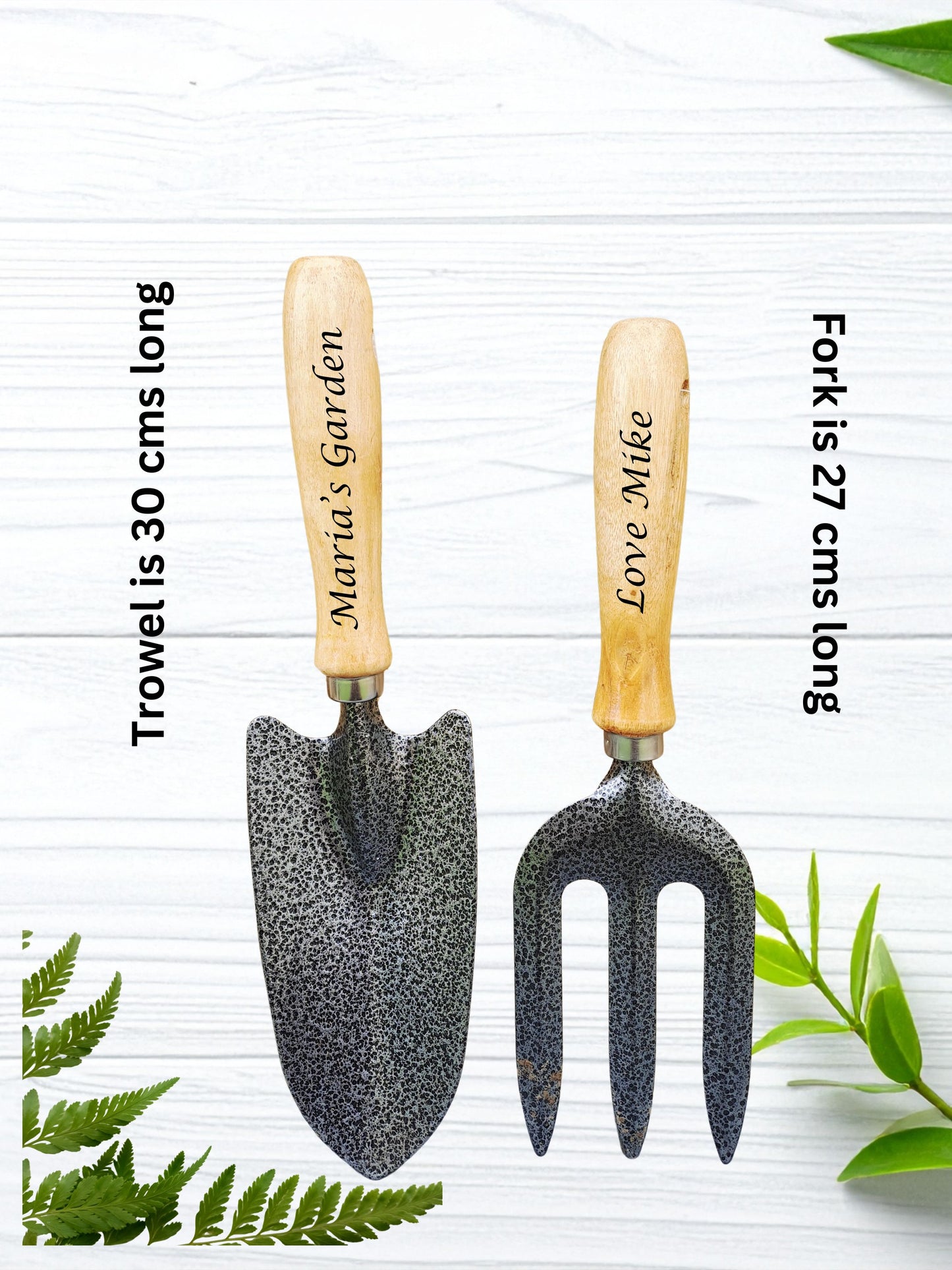 Personalised Garden Tools, Engraved Gardening Gift Set Trowel Fork, Father's Day, Retirement, Allotment Gift Ideas