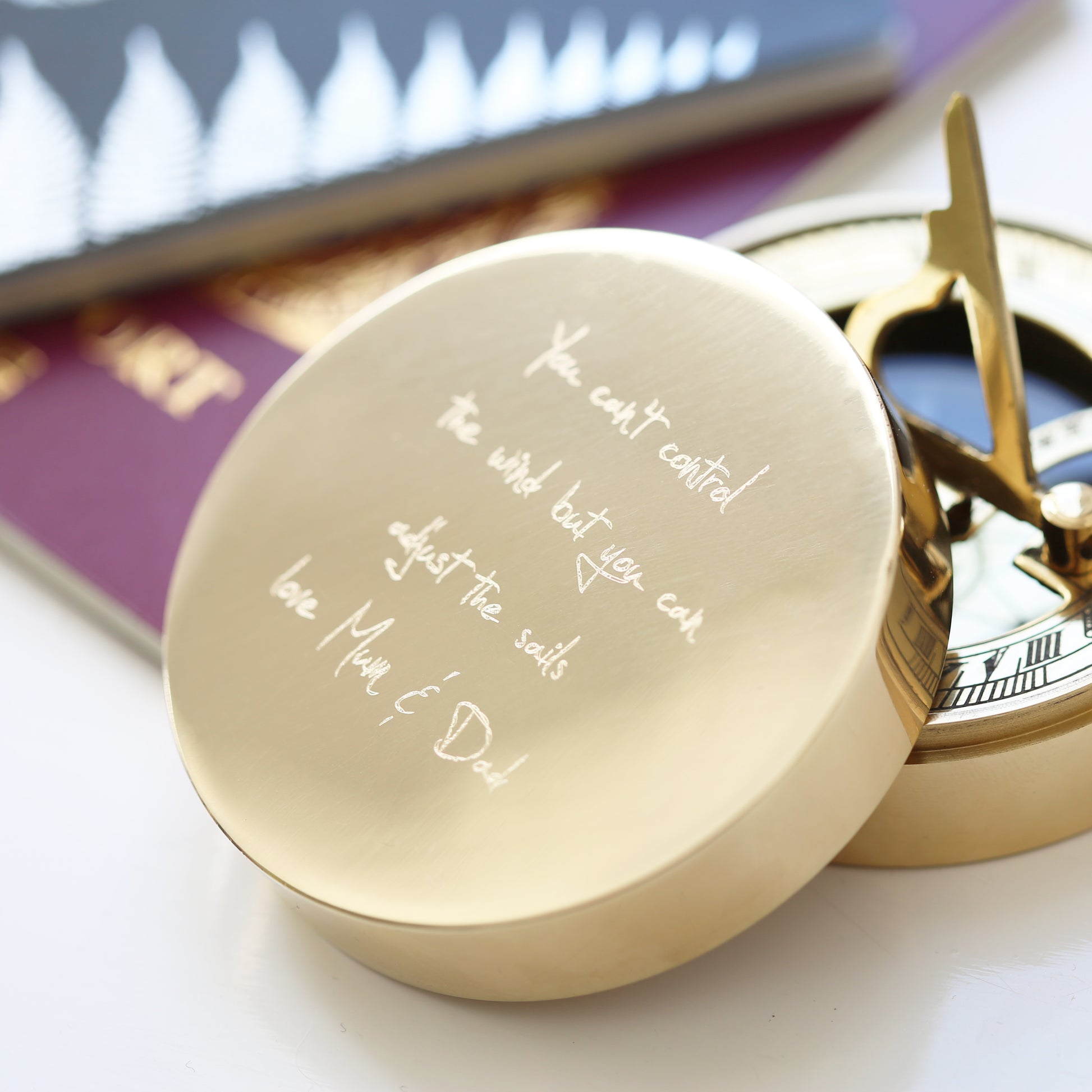 Engraved handwriting Compass