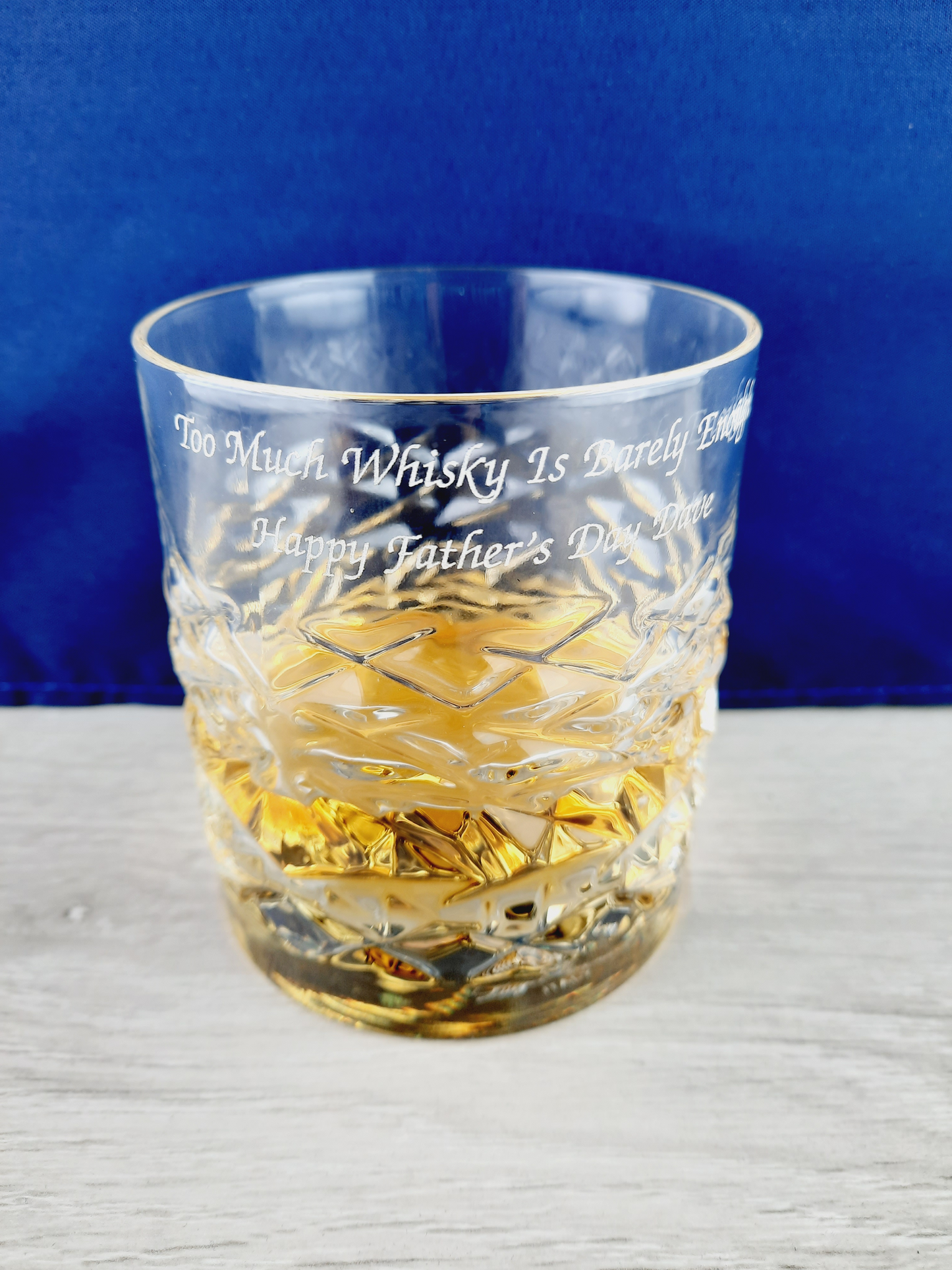 Personalised Engraved Whisky Glass & Coaster Gift Set, Crystal Cut Whisky Glass