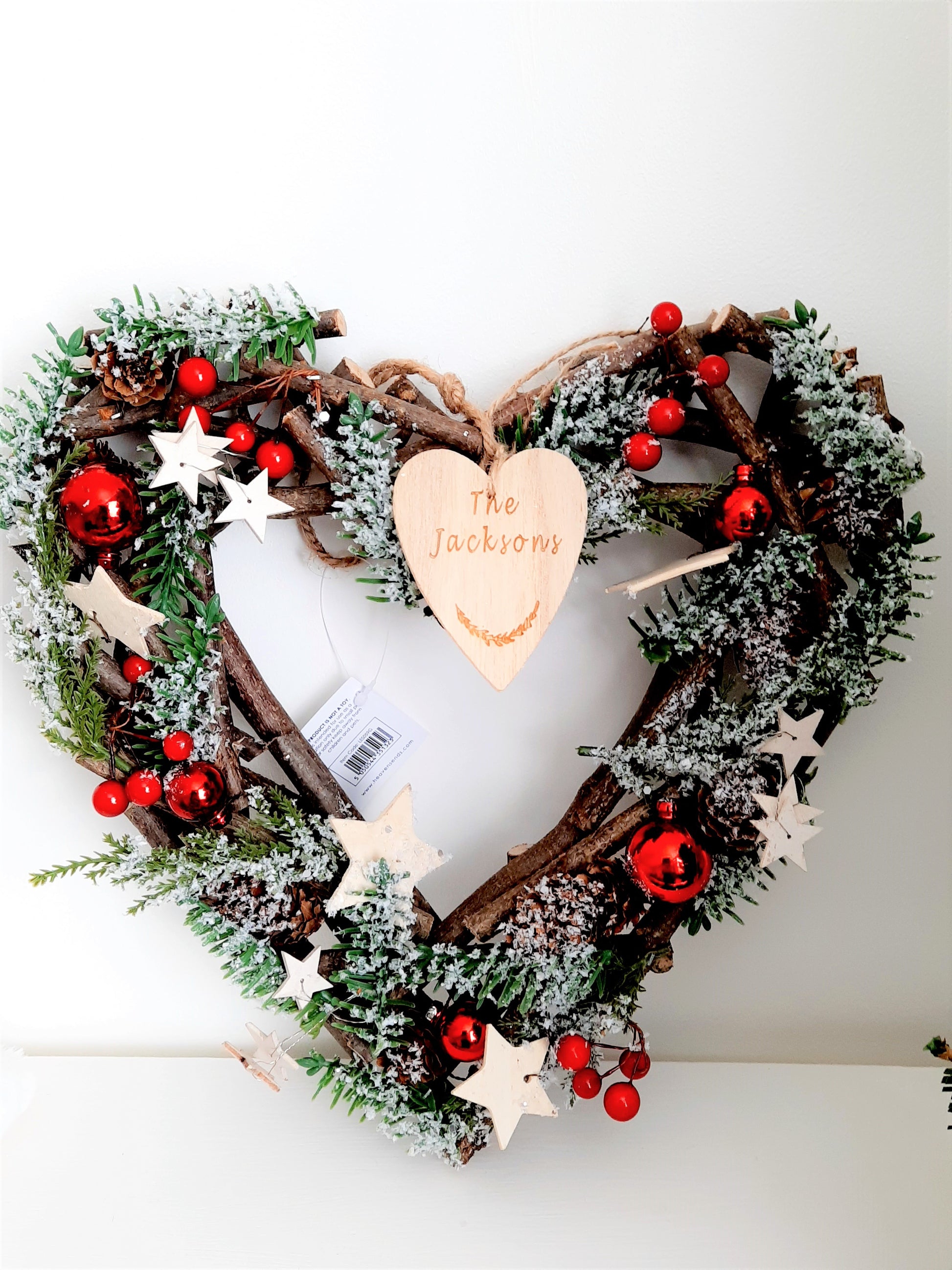 Personalised Berry Heart Wreath
