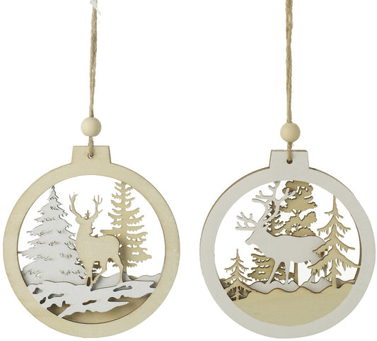 Woodland Themed Christmas Baubles with Stag / Reindeer