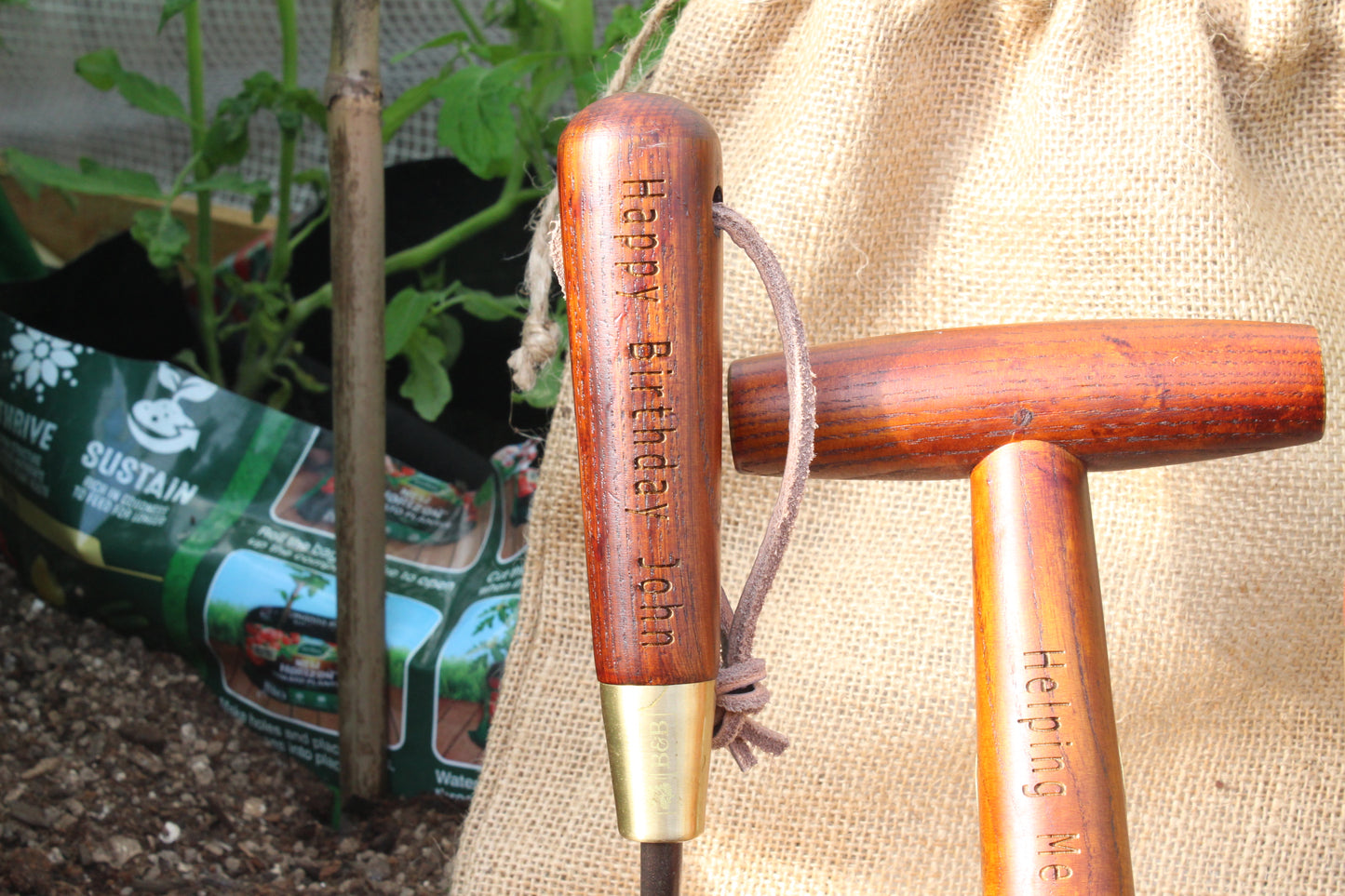 Personalised Garden Tool Set of Fork Trowel Dibber Gift