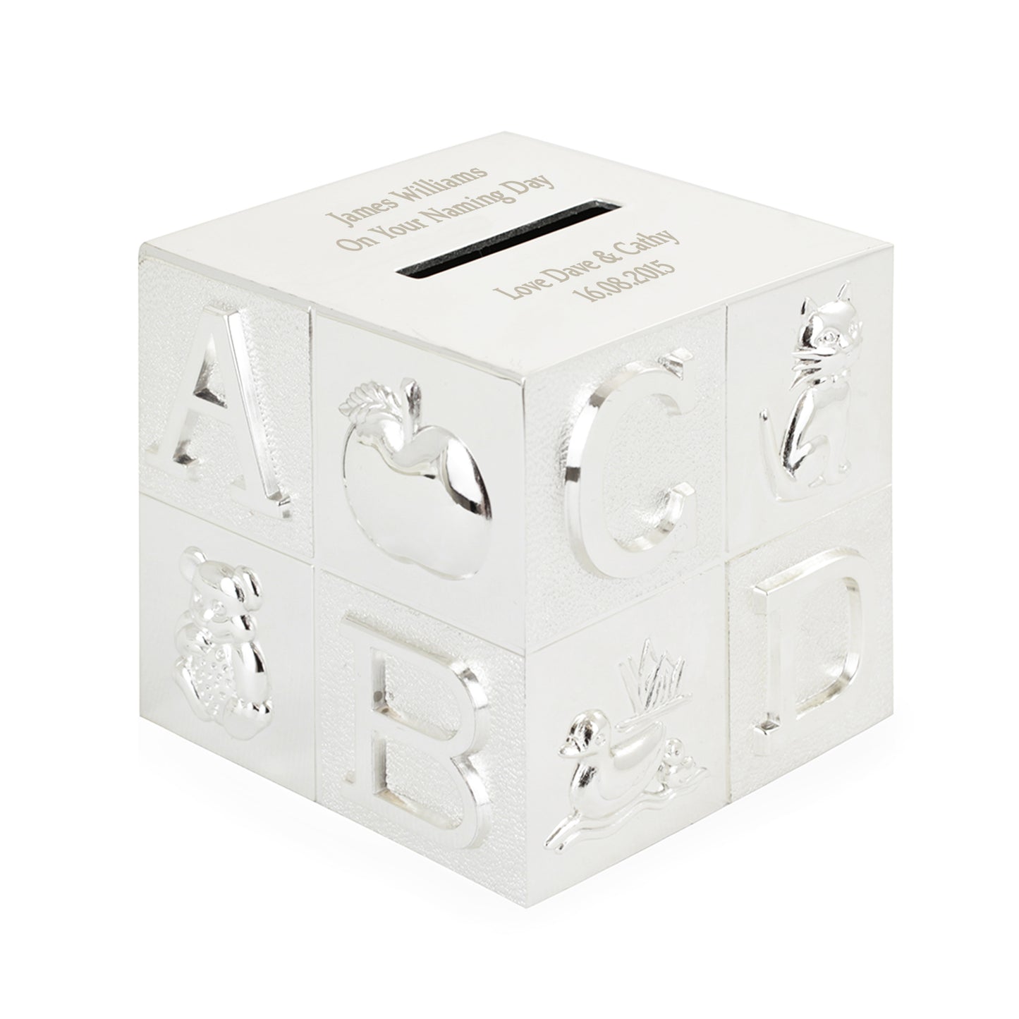 Silver Moneybox for new baby