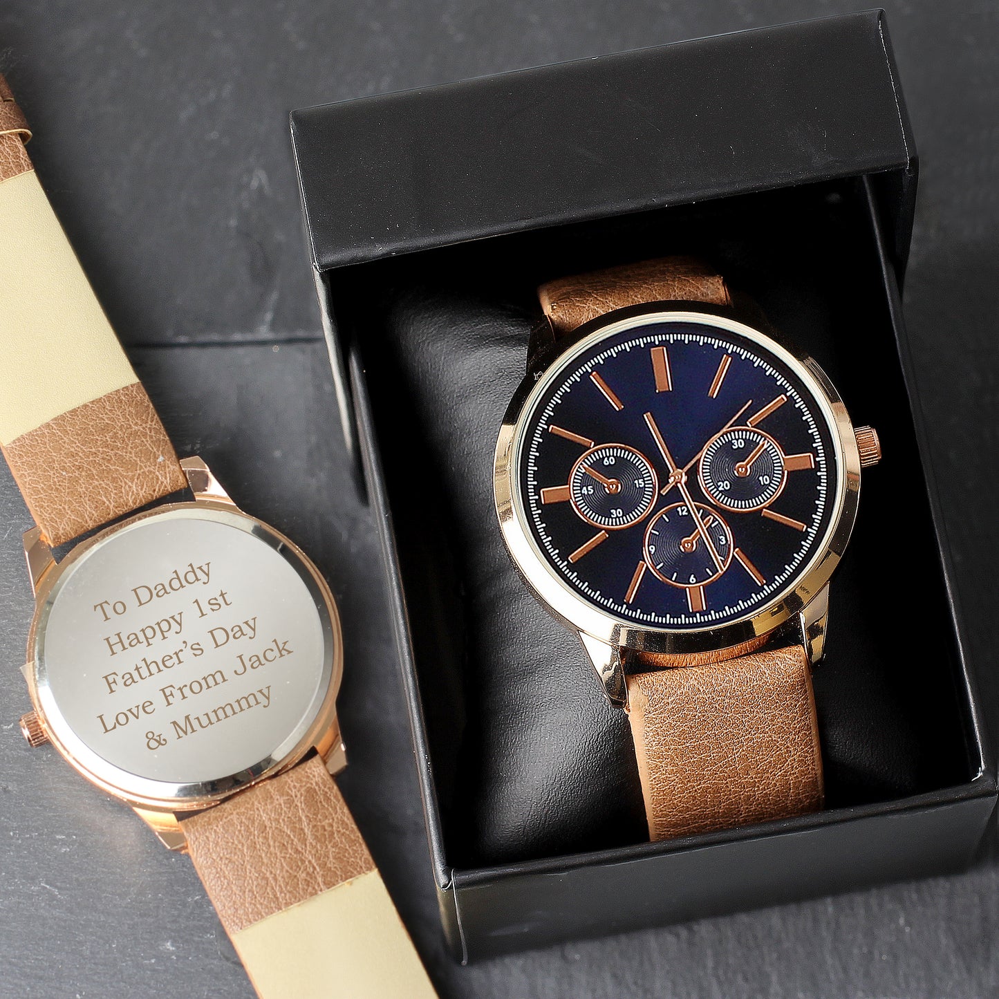 Personalised Rose Gold Men's Wrist Watch Father's Day Birthday Gift Ideas for Men