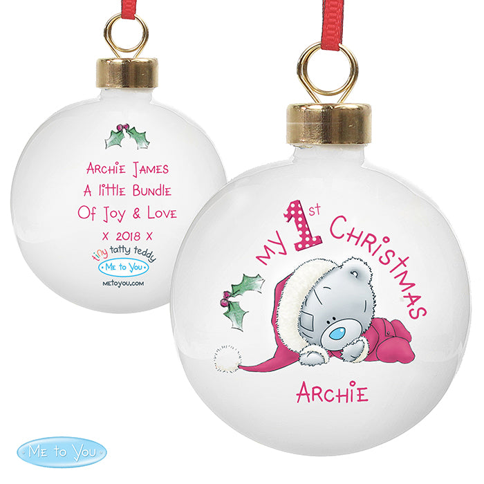 Personalised 1st Christmas Bauble from Me to You