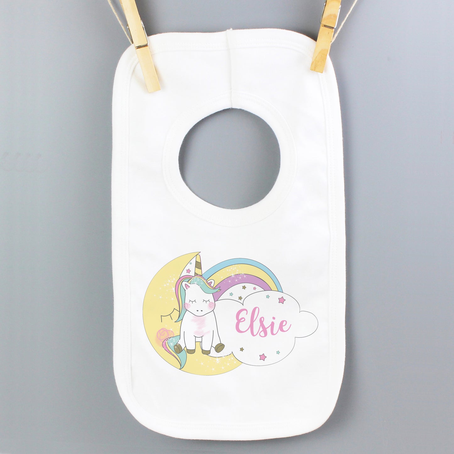 Personalised Baby Unicorn Bib for babies up to 3 months